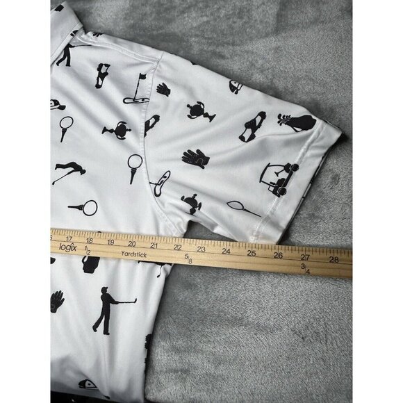 Deolax Polo Shirt Mens Large All Over Print Golf Performance Stretch Golfer - Picture 11 of 13